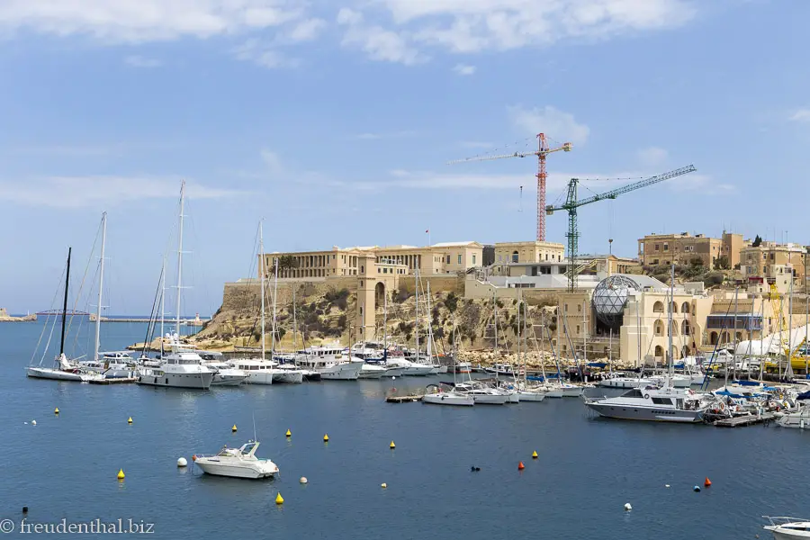 Aussicht von der Befestigungsmauer von Vittoriosa