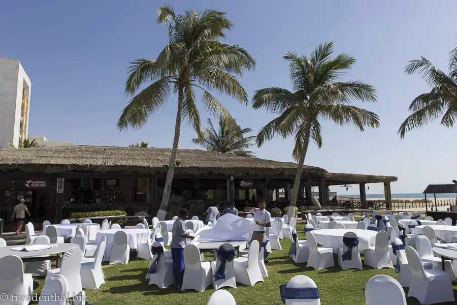 Vorbereitung auf das Silvesterfest im Hilton Salalah