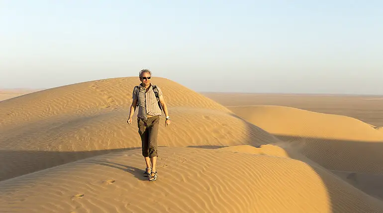 Lars auf den Sanddünen der Rub al-Khali im Oman