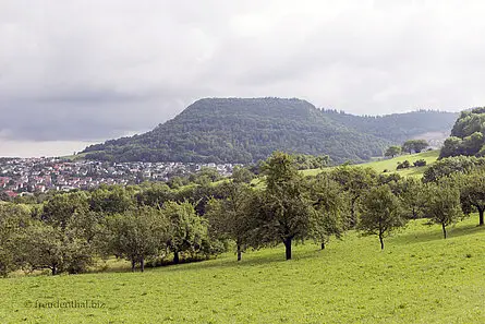 Aussicht von Öschingen auf Bolberg und Filsenberg