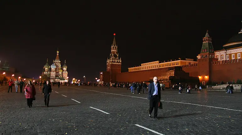 Roter Platz in Moskau bei Nacht