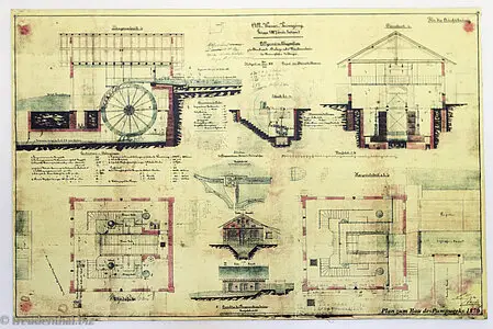 Technischer Plan des Pumpwerk in Teuringshofen