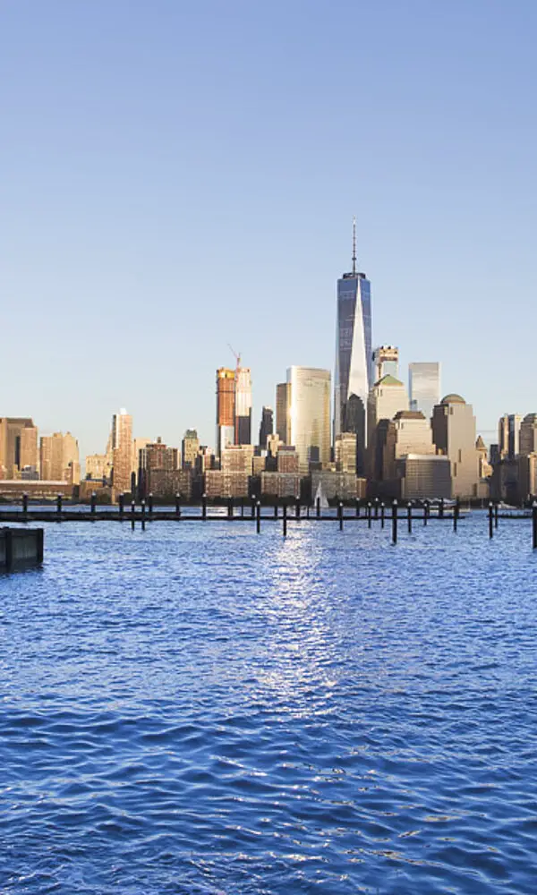 Skyline von Lower Manhattan von Hoboken aus