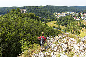 Aussicht vom Knoblauchfels zum Rusenschloss