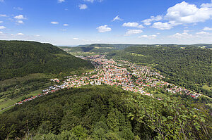 Aussicht vom Gießstein über UNterhausen