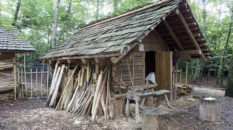 Hütte im Campus Galli