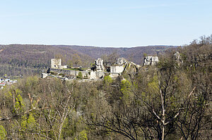 Burgruine Helfenstein oberhalb der Steige